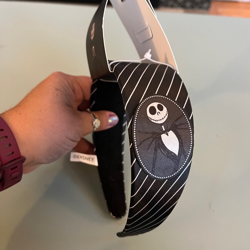 Disney Black and White Jack Skellington Striped Headband